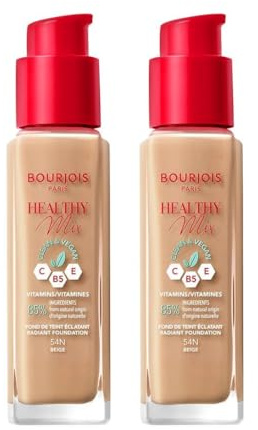 2 x Bourjois Healthy Mix Clean and Vegan Foundation 30 ml – 54N Beige