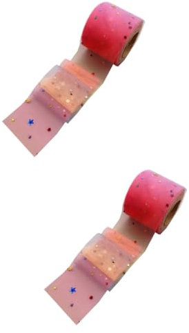 Operitacx 2St Tüllmaterial nähen Drahtband schimmernde Stoffbänder Hochzeitsdekorationen für die Zeremonie Chiffon-Verpackungsband Geschenkbänder Tüll Spule Gazeband Pailletten Kopfbedeckung