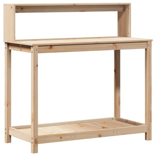 vidaXL Table de Rempotage et Étagères, Table de Plantation avec Rangement, Banc de Rempotage, Table à Plantes Jardin, Bois Massif Pin