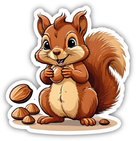 Samunshi® Kleines Eichhörnchen Aufkleber Car Decal Sticker für Mofa Fahrrad Roller oder Auto Sticker Fahrrad Mtb Mountainbike Rennrad Comic Cartoon Tier Sticker 15cm Kleines Eichhörnchen