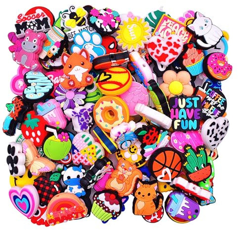 Random Different Focal Bead for Pens Bulk 100PCS Silicone Focals Mixed Cute DIY Craft Bead for Pen/Bracelet/Keychain/Necklace Students Gifts Teens Party Favors