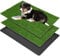 Alfombrilla grande de césped para perros con bandeja, orinal para perros en interiores para entrenamiento de apartamentos y patios, con 2 paquetes de almohadillas para orina de repuesto (bandeja de