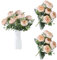astylishome Blumen Künstlich wie Echt 12 Stück Künstliche Blume Blumensträuße für Hausgarten Party Büro Dekoration Braut Hochzeitssträuße Rosa Dekor 1004
