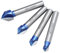 hsawbit 4pcs Chamfer Router Cutter Bit, 1/4 Inch Shank, 6.35mm, 8mm, 9.5mm, 12.7mm Cut Diameter & 45 Degree V Groove, Tungsten Carbide Tipped