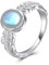 VONALA Federring 925 Sterling Silber Stimmungsringe Mondstein Handgefertigte viktorianische Ringe Boho Western Schmuck Geschenke für Frauen
