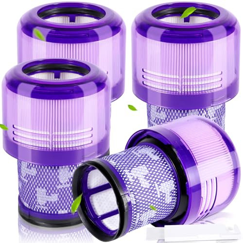 Kit Filtro ROELLY per Dyson V11 V15 SV14 SV17 SV22 Detect Animal Absolute Extra Pro Torque Drive Vacuum Filtro-99,97% Filtrazione,Lavabile e Riutilizzabile Include Spazzolino di 4 Filtro e 1 Pulizia