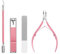 Maniküre-Kit für Frauen Reise Nagelpflege-Kit mit Nagelhauttrimmer Nagelknipper Nagelhautschieber Glas Nagelfeile Portable Nagel Kit Frauen Rosa Pediküre Maniküre Werkzeuge Nagelhaut Set mit Fall