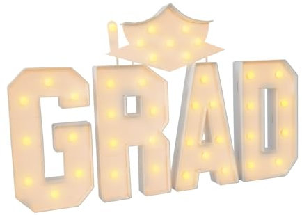 LED-Buchstaben mit Lichtern, Dekoration für Jugendzimmer, Buchstaben, Diplom, Dekoration, Party, Diplom, Buchstaben, Abschlusskappe, geeignet für Partys, Abschlussfeier, Feiern