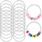 Telooco 20 Stück Schlangenarmband Schmuckherstellung Edelstahl Schlangenkette Silber Erweiterbar Schlangenketten Perlenweben Ketten zur Schmuckherstellung DIY Armband Schlangen Armbänder Charms