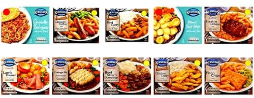 10 Pack Ready Meal (Spaghetti bolognese/Sausage dinner/Beef curry/Minced beef hotpot/Steaklet & chips/Lamb dinner/Cottage pie/Beef stew & dumplings/Chicken curry/Fish & chips)