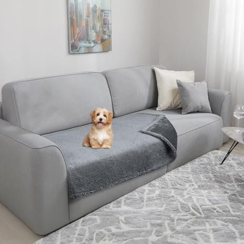 TAIKURA Manta para Perros Suave 70x100cm,Manta Impermeable para Mascotas 3 Capas de Lana de Oveja y Franela Absorbente Protege Muebles, Lavable a Prueba de Fugas Ideal para Sofá Cama Coche