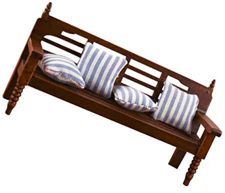 TOYANDONA 1satz Miniatur Sofa Mit Kissen Puppenhaus Möbel Für Kreative Deko Fairy Garden Und Mikro Landschaft Teiliges Aus Holz Mit Bunten Kissen