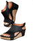 Whimsyard Women's Leather Wedge Orthopedic Sandals,Wide Width Platform Wedge Sandals,Women's Open Toe Buckle Ankle Strap Summer Platform Wed ge Sandal s