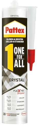 One For All Kristallklar – Montagekleber Transparent – 4in1 Kleben, Dichten, Montieren & Füllen – Hochleistungskleber für Innen & Außen – Superstark, Wasserfest, UV-beständig – 1K Kleber (1 x 290g)