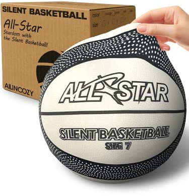 Mess Free Silent Basketball, Stoffbezug, weicher Schaumstoff, Airless-Basketball, hohe Sprungkraft, geräuschfreier Trainingsball, Geschenkverpackung, sicher für Indoor-Aktivitäten, Grau