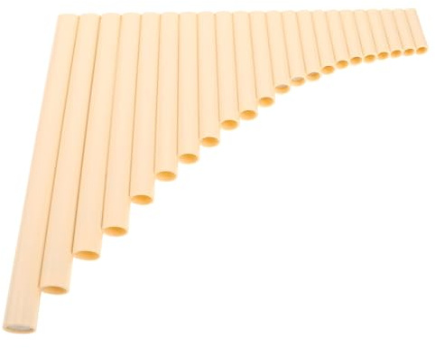 minkissy Panflöte G-dur mit 22 Pfeifen Elfenbeinweiß Traditionelles Blasinstrument für Schüler und Erwachsene Beidseitig Spielbar Panflöte für Musikunterricht Traditionelle Musik