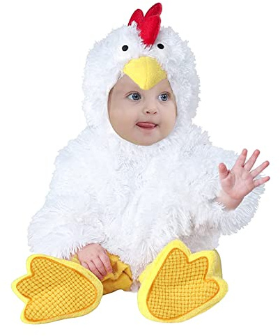 Baby Easter Chick Costume Romper Bodysuit Outfit Newborn Toddler Fancy Dress Soft Hooded Jumpsuit with Hat and Booties Cute Chicken Cosplay for Boys Girls Halloween Party Photography