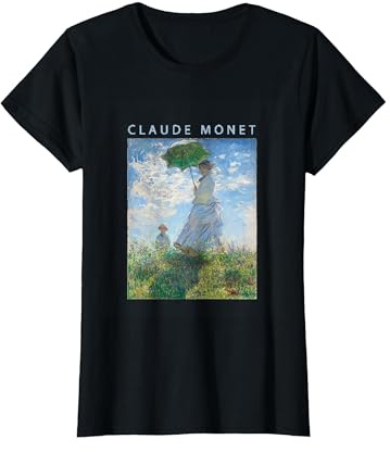 Claude Monet Camiseta Divertida, Arte, sombrilla, impresionismo, Pintura, Hombres, Mujeres, Ropa Divertida, Arte, Regalo, Pintura al óleo Camiseta