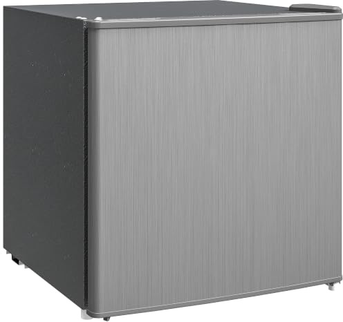 HOMCOM Mini Congélateur 35L Compact, Étagère Amovible, 47x44,2x48,8cm Gris | Température Réglable -14 à -24°C , Porte Réversible, Classe E