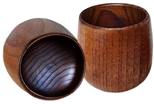 Generisch Holz Whisky, Rustikaler Angeschlagener Whiskeybecher, 2er Set Vintage Flaschen Für Küche Wohnzimmer Geburtstag Weihnachten Reisen Hochzeit Alltagsgebrauch