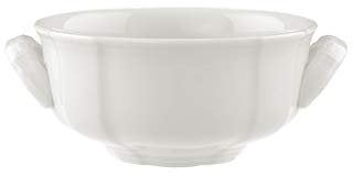 Villeroy und Boch Manoir Suppentasse, 350 ml, Höhe: 5,5 cm, Premium Porzellan, Weiß