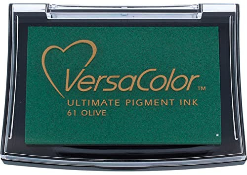 Tsukineko Versacolor Stempelkissen, Olivgrün, Synthetic Material, 9.9 x 6.6 x 1.8 cm