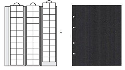 2 x SAFE Premium Münzhüllen - Ergänzungsblätter Nr.7394 für Münzen bis 17 mm Ideal für 1 Cent + schwarze Zwischenblaätter