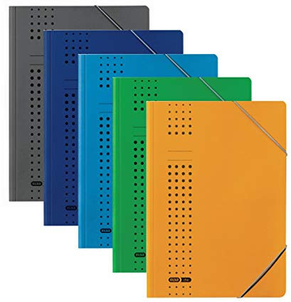 ELBA Eckspanner-Mappe Chic, 5er Pack, DIN A4, Karton, sortiert, 5 aus 7 Farben