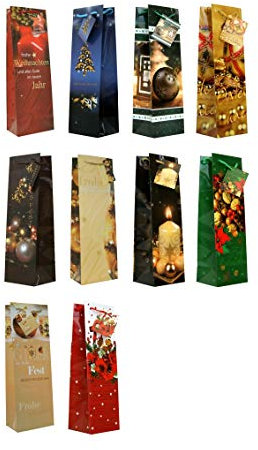 Luxtor - 30 Geschenktüten Weihnachten Flaschentüten 33 x 10 x 9 cm Weihnachtstüten