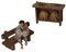 Alfred Kolbe Krippen AM 32 Weihnachtskrippen-Zubehör-Set Bienestock 7 x 3 x 6 cm mit Hirte sitzend auf der Bank