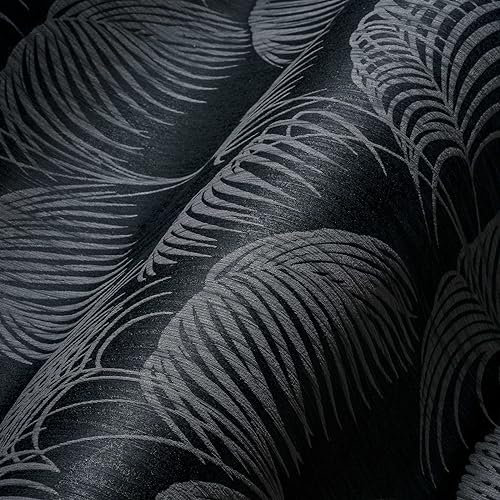 A.S. Création Architects Paper Textiltapete Tessuto 2 Tapete mit Palmenprint 10,05 m x 0,53 m grau schwarz Made in Germany 961984 96198-4