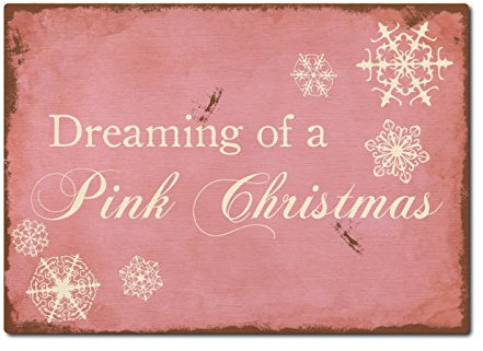 LUXECARDS POSTKARTE aus Holz DREAMING OF A PINK CHRISTMAS Weihnachtskarte