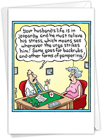 Going to Die – Lustige Geburtstagskarte für Ehemann mit Umschlag (11.8x17.9 cm) – Humorvolle und sexy Erwachsenen-Humor, Geburtstag-Grußkarten für Ehemänner, bunt, Comic-Schreibwaren-Notizkarte 8547