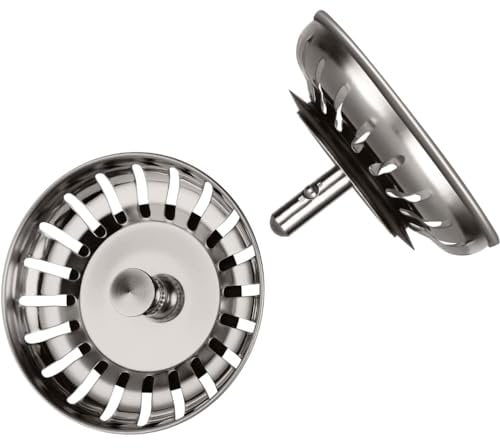 Schläfer Stainless Steel DRAIN_STRAINER for Overflow Basins & Kitchen Sinks, Set of 2, 3.5 Inches, 83 mm, Sealing Plugs, Eccentric Operation, Blanco Sink Replacement Part