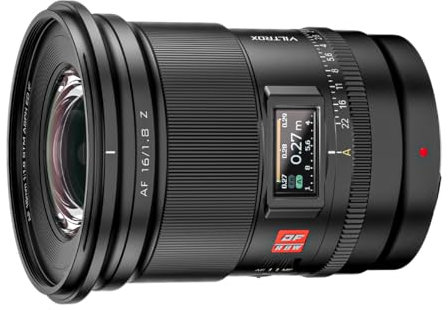Viltrox AF 16mm F1.8 Full Format Obiettivo per Nikon Z Mount, Obiettivo Grandangolare Autofocus Digitale DF per Fotocamera, con Schermo LCD, AF/MF a Pulsante Regolabile per Fotocamere Nikon Z-Mount