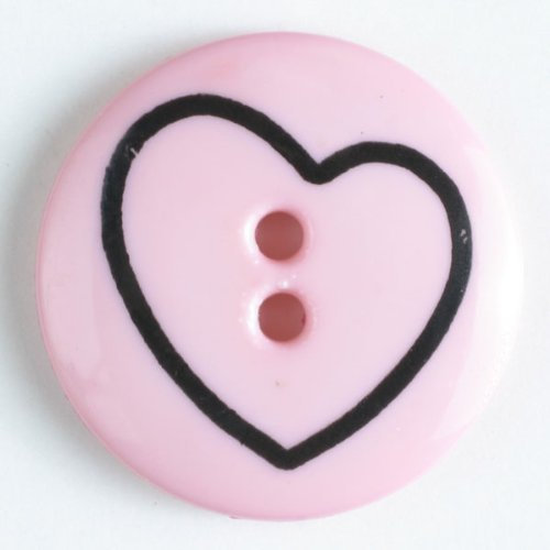6 Stück: Kinderknopf - Größe: 13mm - Farbe: pink