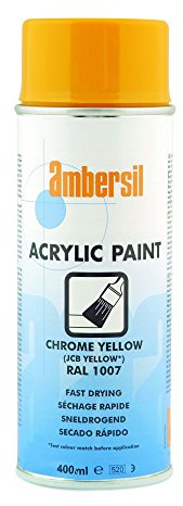 Ambersil 20556 Acrylic Paint RAL 1007, 400 ml, JCB Yellow