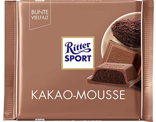 RITTER SPORT Kakao-Mousse, 100 g, Alpen-Vollmilchschokolade gefüllt mit luftiger Kakao-Creme, leckere Mousse au Chocolat umhüllt von feinster Schokolade