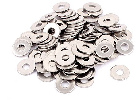 sourcing map 100Stk Schrauben Reparatur Teil 4mm 304 Edelstahl Flache Unterlegscheibe Spacer de