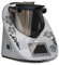 Aufkleber für den Thermomix TM5 - Hibiskus mit Ranke silbergrau anthrazit