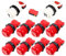 EG Starts 8X Amerika Typ Standard Push Buttons + One & Two Player Start Happ Stil Tasten mit Mikroschalter für Arcade Machine Mame Jamma Games Teile (Rot)