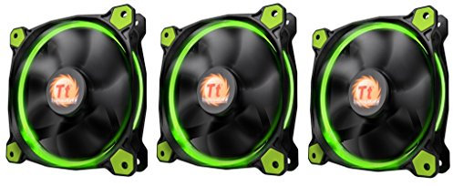 Thermaltake CL-F055-PL12GR-A Riing 12 LED Gehäuselüfter, 3er Set grün
