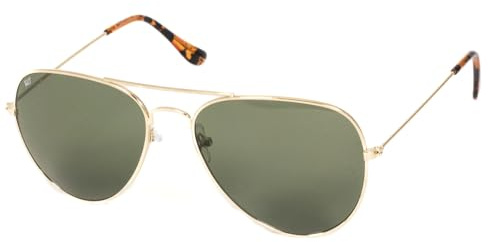 Kiss AIR FORCE Lunettes de Soleil Homme Femme – Monture Métal Style Aviateur avec Verres Goutte – UV400 & Polarisés Vision Claire – Verres Jaunes Conduite & Filtre Bleu – Look Iconique & Polyvalent