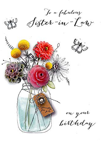 Sister-In-Law Birthday Embellished Greeting Card Joie De Vivre Range Cards