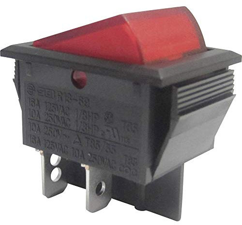 SCILABWARE TRU Components 1587524 Wippschalter TC-R13-69B-01 RD 250 V/AC 10 A 2 x Aus/EIN rastend 1 St.
