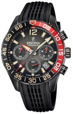 Montre FESTINA pour Homme F20518/3 Chrono Sport Boîtier en Acier Inoxydable Noir Bracelet en Caoutchouc Noir