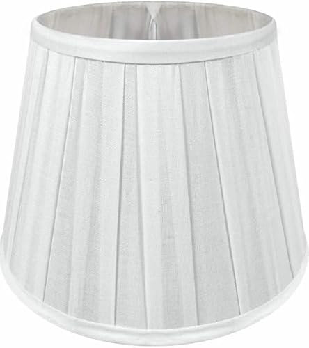 Wogati® Premium Lampenschirm E14/E27 Baumwolle | Verschiedene Größen & Farben | Weiß (Gefaltet) / Größe: L | Für Stehlampe, Hängelampe & Tischlampe