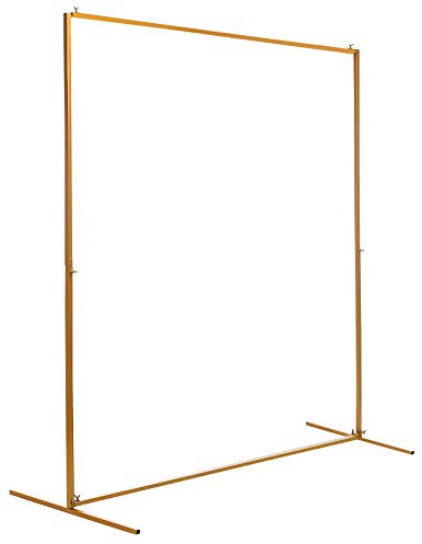 OUKANING 2x1,5M Hochzeitsbogen Metall, Quadrat Balloon Arch, Rosen Bogen Gold, Für Hochzeit Geburtstag Und Abschlussfeier (Stil: mit Spurstange)