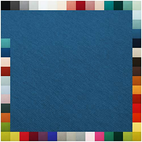 Bündchenstoff als Meterware Schlauchware 70cm breit 95% Baumwolle, 5% Elasthan über 50 Farben Auswahl Jersey (018 | jeans, Länge: 1,0m)