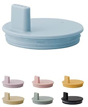 Design Letters deckel für Baby und Kinder Persönliches Trinkglas in Tritan (Hellblau) - BPA-frei, BPS-frei und EA-frei, matt gefärbter Deckel mit Silikonring, spülmaschinenfest, 14 g
